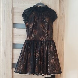 Elegant Black Lace Kids Dress